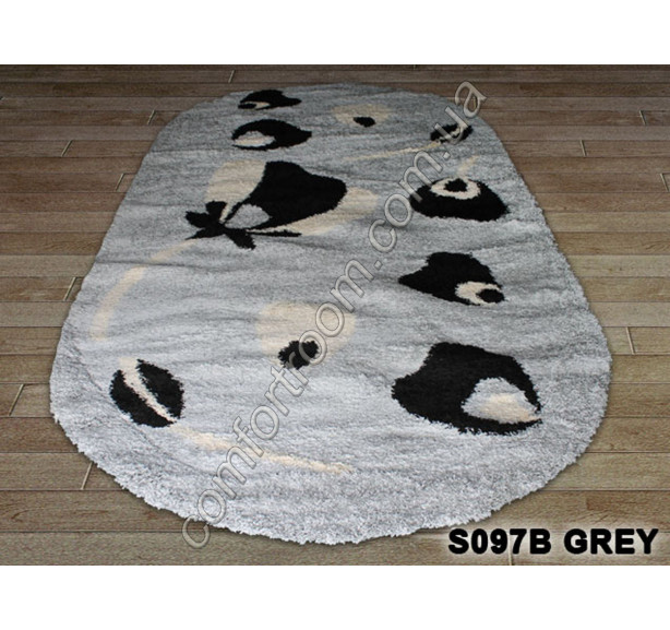 Килим Shaggy 5b 097 grey ov - Фото 1